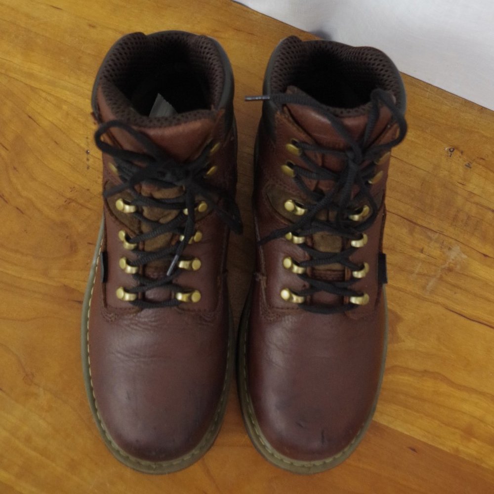 Wolverine Multishox Brown Leather Work Boots Size… - image 6